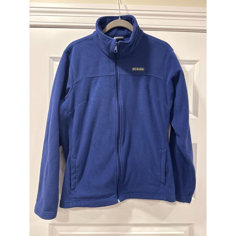 Columbia Full Zip Fleece Jacket Womens 1X Purple Pockets